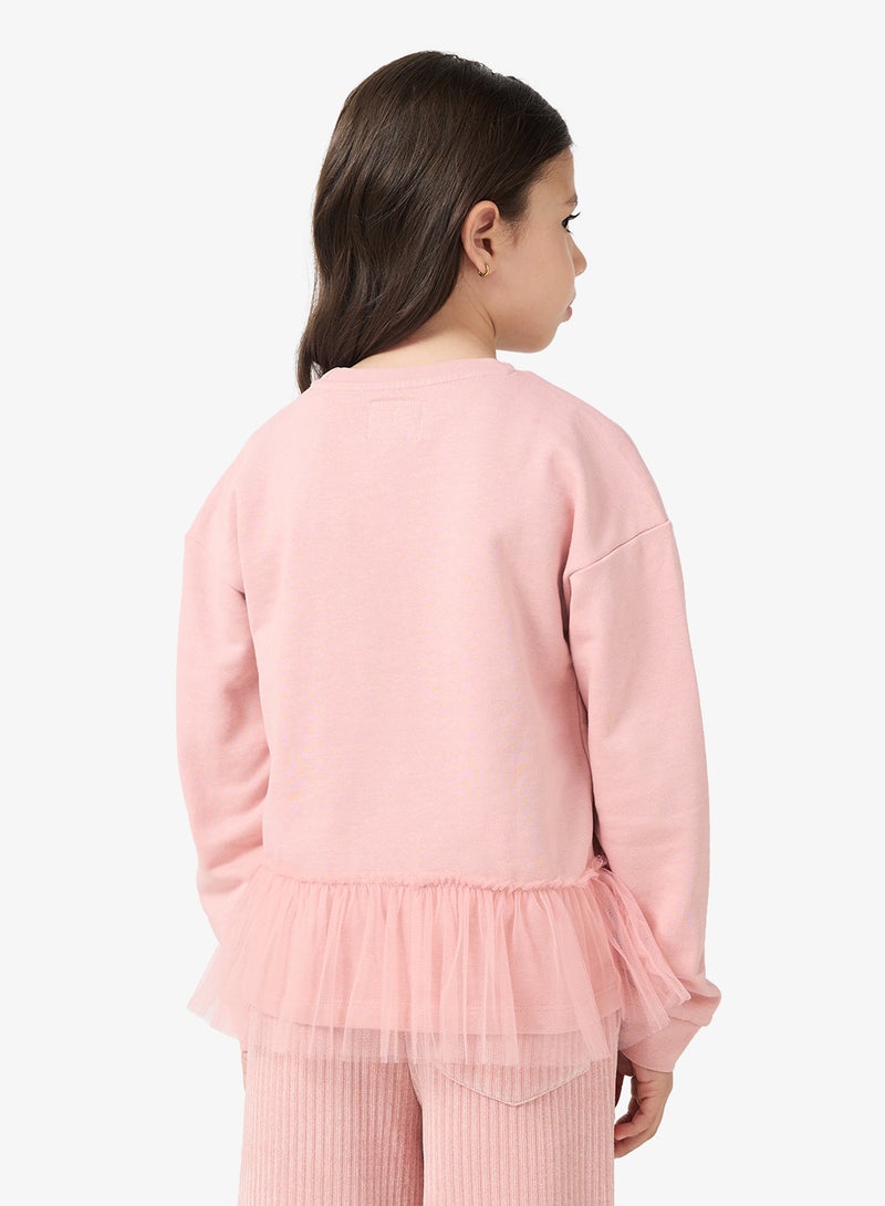 جس سويت شيرت أطفال بياقة مستديرة بطبعة جرافيك - Image 2